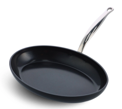 GreenPan BARCELONA PRO oválná pánev na ryby 33 x 23 cm, černá