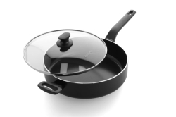GreenPan ESSENCE pánev 24 cm s poklicí a pomocnou rukojetí, černá